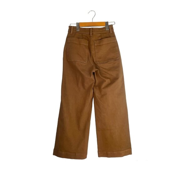 Everlane Brown Wide Leg Cropped Jean Pants Size 00 Comfy Casual - Picture 4 of 9